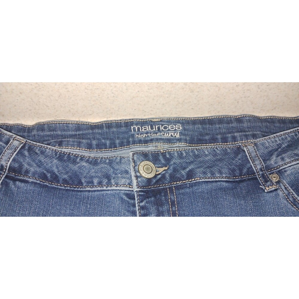 Maurices Women’s Jeans 22W High Rise Curvy Bootcut Stretch Blue Flare